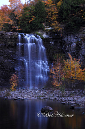 South flume, Salmon River Falls at dusk, 8 second exposure